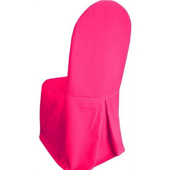 Wedding Linens Inc. (2pcs) Polyester Banquet Chair Cover - Fuchsia