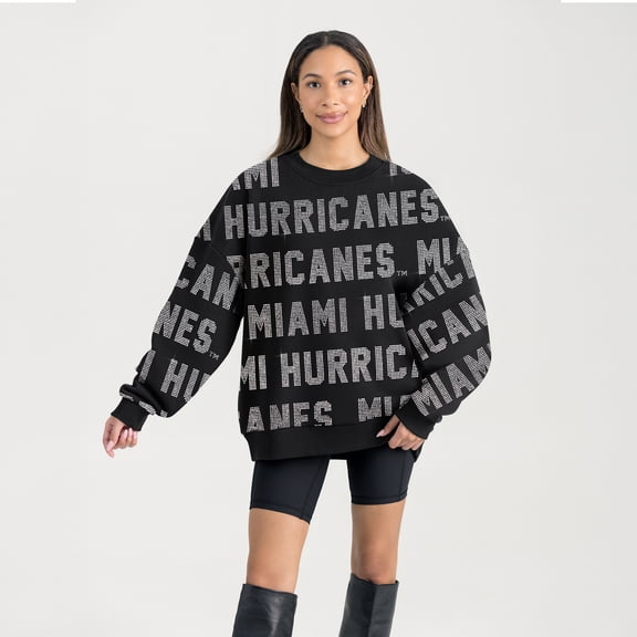 Women's Gameday Couture Black Miami Hurricanes Hype Era Sweatshirt