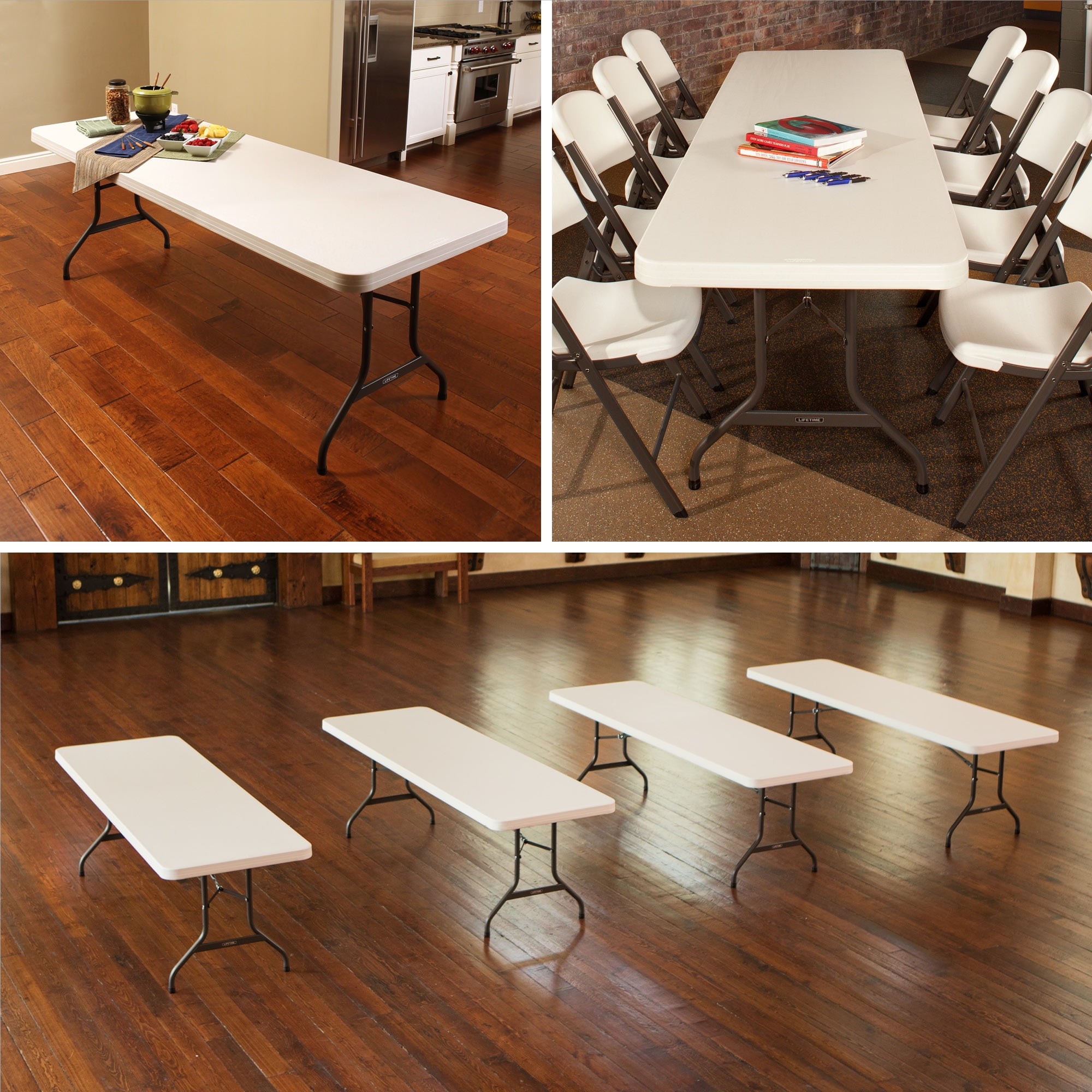 Lifetime 8' Commercial Grade High-Quality Folding Table, Almond (22984)