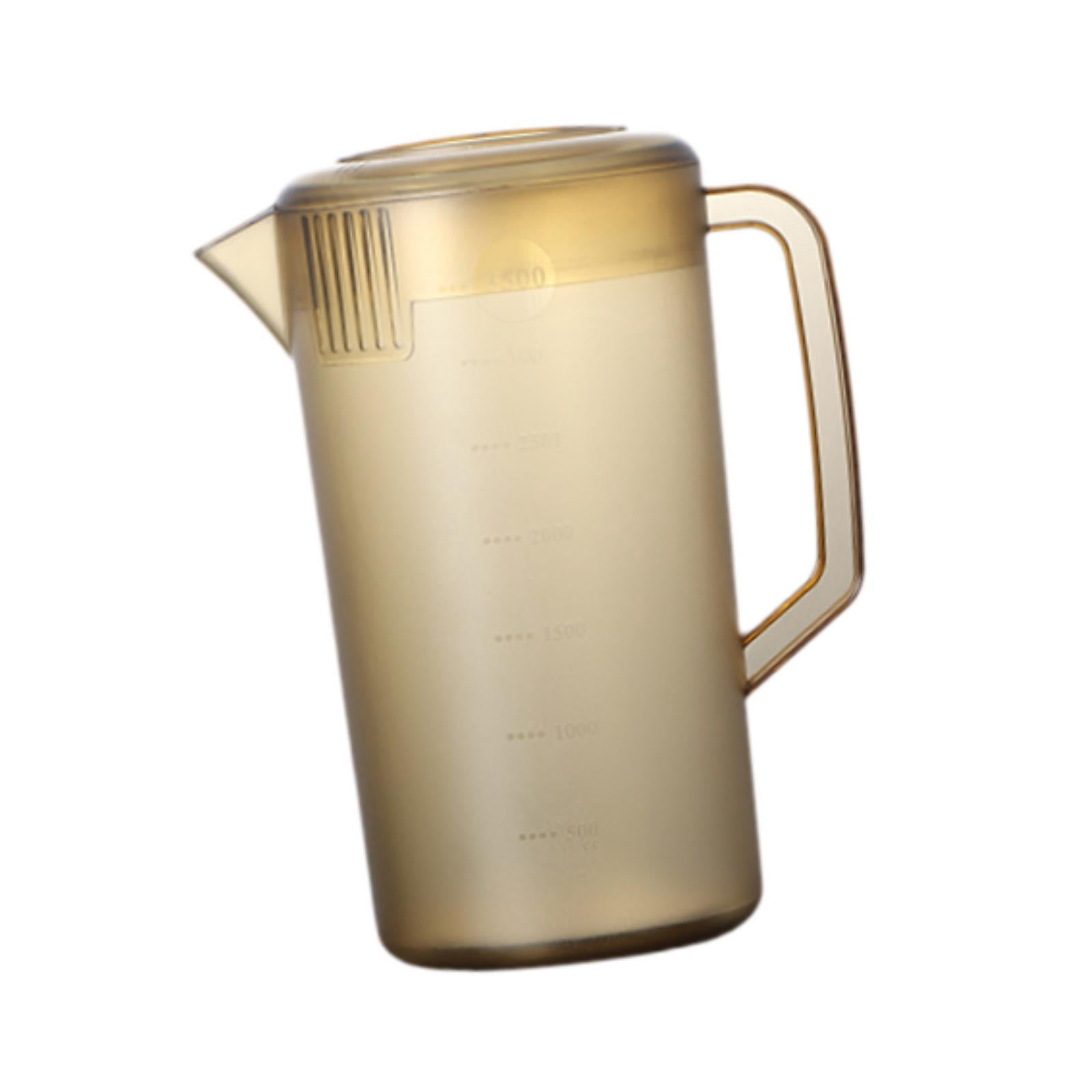Fiocias Pitcher with scale, portable water pitcher, beverage pot, kettle for restaurant, 3500ml Brown