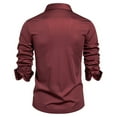thumbnail image 4 of ZCFZJW Mens Stretch Dress Shirts Slim Fit Button Down Long Sleeve Stretch Collared Shirt Cotton Wrinkle Free Button Up Mens Tops Red XXL, 4 of 6