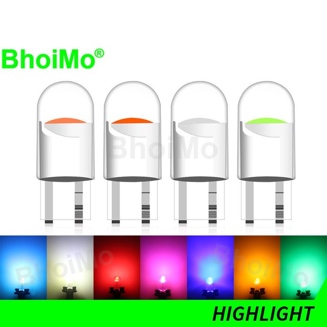 BhoiMo ultrashort T10 Led COB car dome Placa De Matrícula Indicador interior W5W 194 168 Cuña Lateral Reemplazo De Posición De Lectura Trasero Mapa De La Puerta Bombilla Motocicleta Luz Del Parque DC1 huangjie unisex