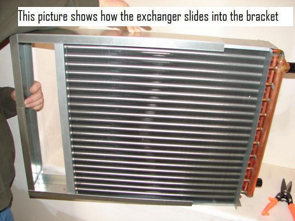 18x24  Water to Air Heat Exchanger 1"Copper Ports With Install Kit