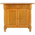 thumbnail image 2 of Sunset Trading Drop Leaf Kitchen Island Set with 2 Swivel Stools Drawers & Storage - Light Oak 3 Piece, 2 of 7