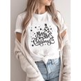 thumbnail image 1 of Camiseta con estampado de estrella de árbol para mujer, ropa de tendencia de los 90, Feliz Navidad, vacaciones, Año Nuevo, 2025, 1 of 5