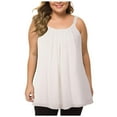 thumbnail image 2 of SMihono Hauts pour Femmes Débardeur pour Femmes Mode Chiffon Femme Camisole Sans Manches Dames Col Rond Camis Débardeurs Unis Débardeurs pour Femmes Hauts d'Été pour Femmes, 2 of 4