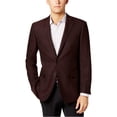 thumbnail image 2 of Calvin Klein Mens Textured Two Button Blazer Jacket, Red, 40 Long, 2 of 2