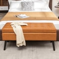 thumbnail image 6 of Beige Tufted Bedroom Bench / Can Be an Entryway Bench / Safety Hinge for Lid, 6 of 6