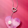 thumbnail image 3 of Ross-Simons 9-10mm Cultured Pearl Heart Lariat Necklace in Sterling Silver, Women's, Adult, 3 of 6