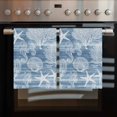 thumbnail image 2 of Blue Coastal Kitchen Towels Set of 2, Water Absorbent Dish Towel, Nautical Coral Starfish Shell Seahorse Ocean Decorative Hand Towels - Quick Drying Cloth for Cooking Baking, 18x28 Inch, 2 of 8