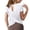 White, variant on Lmnyox Short Sleeve Workout Shirts Womens Breathable Lightweight Crew Neck Open Back Yoga Tops Quick Dry Sport Tee