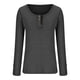 thumbnail image 4 of ICHUANYI Clearance Women's Casual Color Buttons Long Sleeve V-Neck Loose Shirt Blouse(Dark Gray, M) ICHUANYI WER2023081506100, 4 of 5