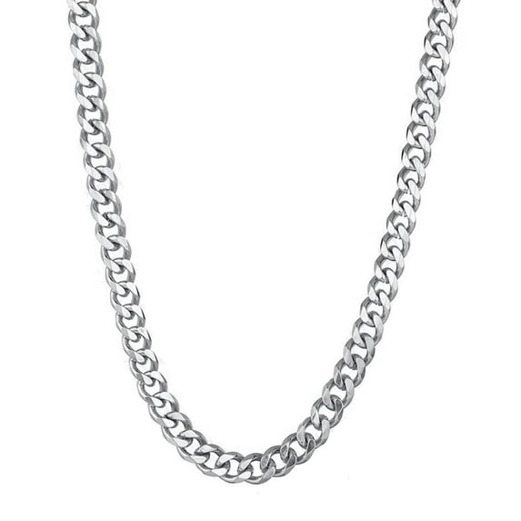 Amaiiu Necklace Unique Polishing Simple Chain Exquisite Leisure Elegant Six Side Pendant Christmas Wedding Birthday Gifts Steel Color 50