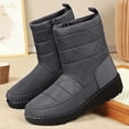 thumbnail image 6 of AUDeals Women Winter Boots, Waterproof Snow Booties, Mid Calf Faux Fur Lined Shoes with Zipper (Grey, 6), 6 of 9