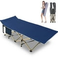 thumbnail image 1 of MOPHOTO Adults & Kids Folding Cot Camping Cot, Blue Portable Military Bed for Camp Home Office 75"* 28", 1 of 6