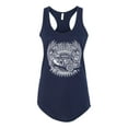 thumbnail image 2 of Wild Bobby, Shake Rattle And Roll Vintage Hot Rods Pop Culture Ladies Racerback Tank Top, Navy, X-Large, 2 of 3
