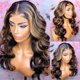 thumbnail image 4 of Women's Wig Black Gradient Brown Mid Length Curly Wig Wavy Synthetic Wig Headgear for Festivals, 4 of 5