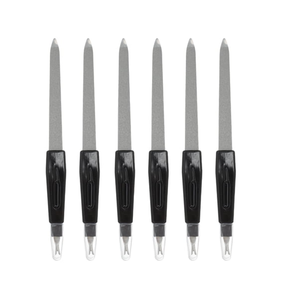 Unique Bargains Durable Two-in-one Nail Files 6 Pcs Black