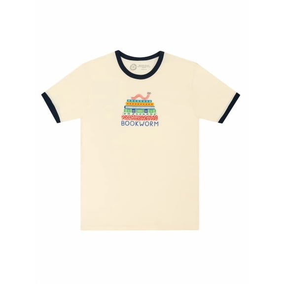 Bookworm Unisex Ringer T-Shirt Small, (Other)
