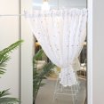 thumbnail image 5 of Cortinas transparentes blancas florales Estampado de flores Bordado de vid Cortina de dormitorio Cortinas de bolsillo para sala de estar, 55.1 x 39.4 pulgadas de largo, 5 of 5