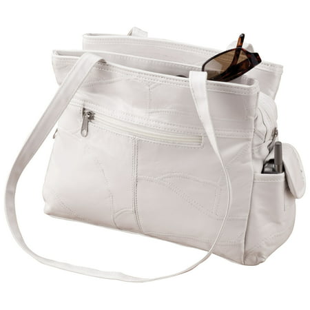 White Patch Leather Handbag