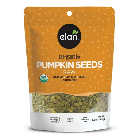 ELAN Organic Pumpkin Seeds, 185g/6.5oz., {Imported from Canada}