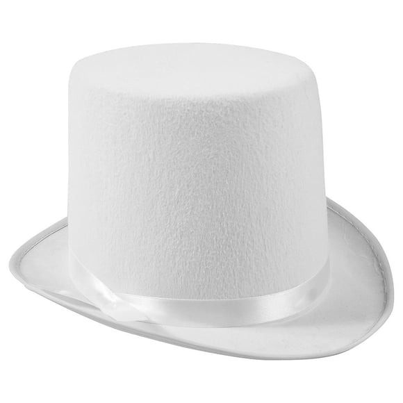 Divertido disfraz de fieltro blanco con sombrero de fiesta para adulto