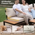 thumbnail image 6 of JOYURE 4-Piece Patio Furniture Set,Metal Outdoor Sectional Sofa with 3 Fauxwood Tables &Adjustable Reclining Chair,Patio Modular L Shape Sofa with Thickened Cushions for Backyard,Deck,Balcony,Beige, 6 of 9