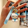 thumbnail image 1 of KAIYUE1 Moda Gato KT Adornos Colgantes Anime llavero Llaveros de silicona Kuromi Colgante de bolso Rana de ojos grandes Perro Cinnamorol Regalos estudiantiles Personaje animado Llavero kuromi huangjie unisex, 1 of 2