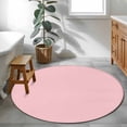 thumbnail image 4 of Light Pink Round Rugs 3ft, Farmhouse Solid Pink Color Modern Art Non Slip Washable Rug Runner, Low Pile Indoor Floor Carpet Mat Bathroom Rugs for Living Room, Bedroom, Kids Room, 4 of 9