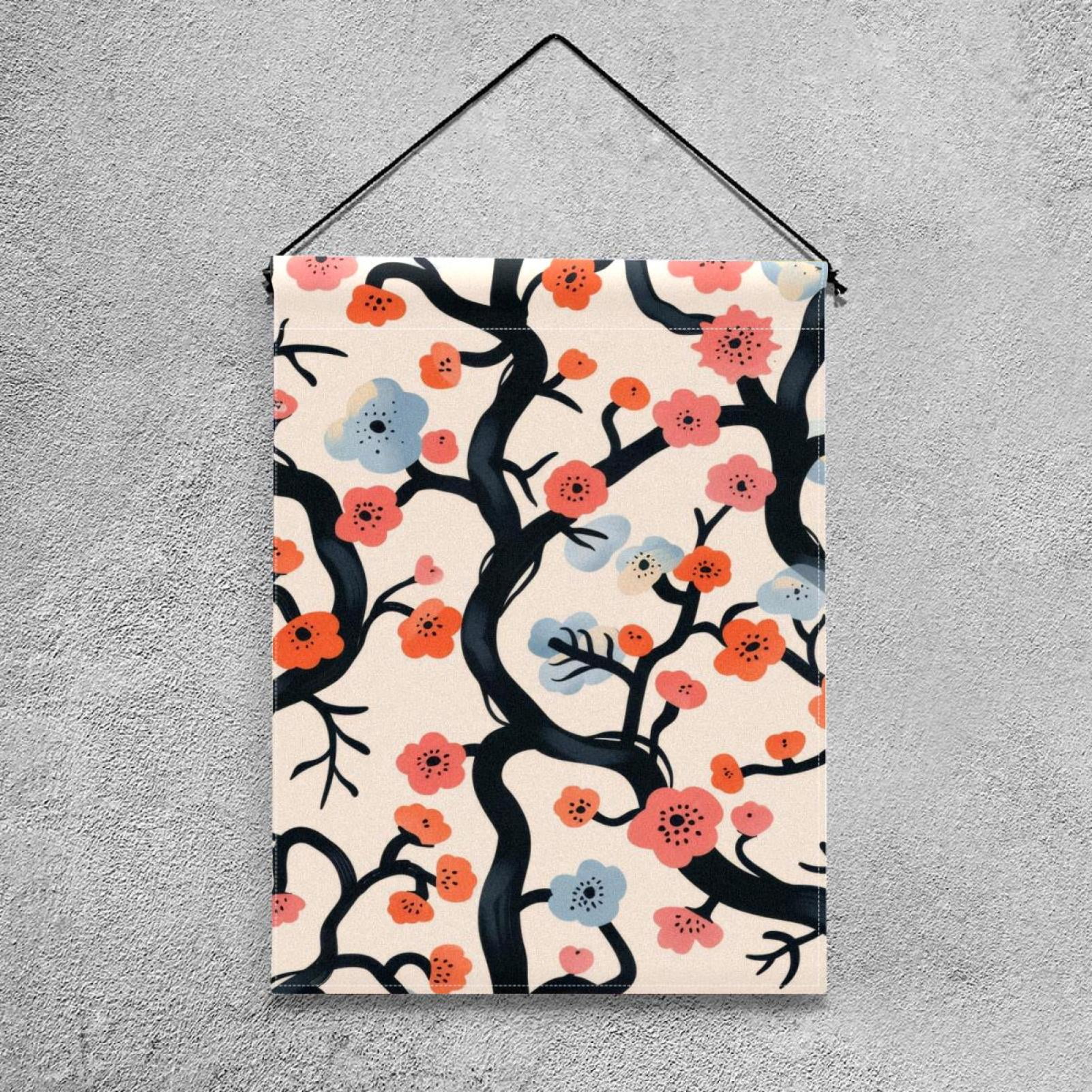 Welcome Seamless Floral Pattern Garden Flag, Vertical Double Sided Small House Flag, Yard Farmhouse Outdoor Deck Veranda Lawn Decor 28x40 Inch