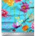 thumbnail image 1 of Soimoi Green Cotton Cambric Fabric Leaves & Wildflower Flower Printed Fabric 1 Yard 56 Inch Wide, 1 of 1