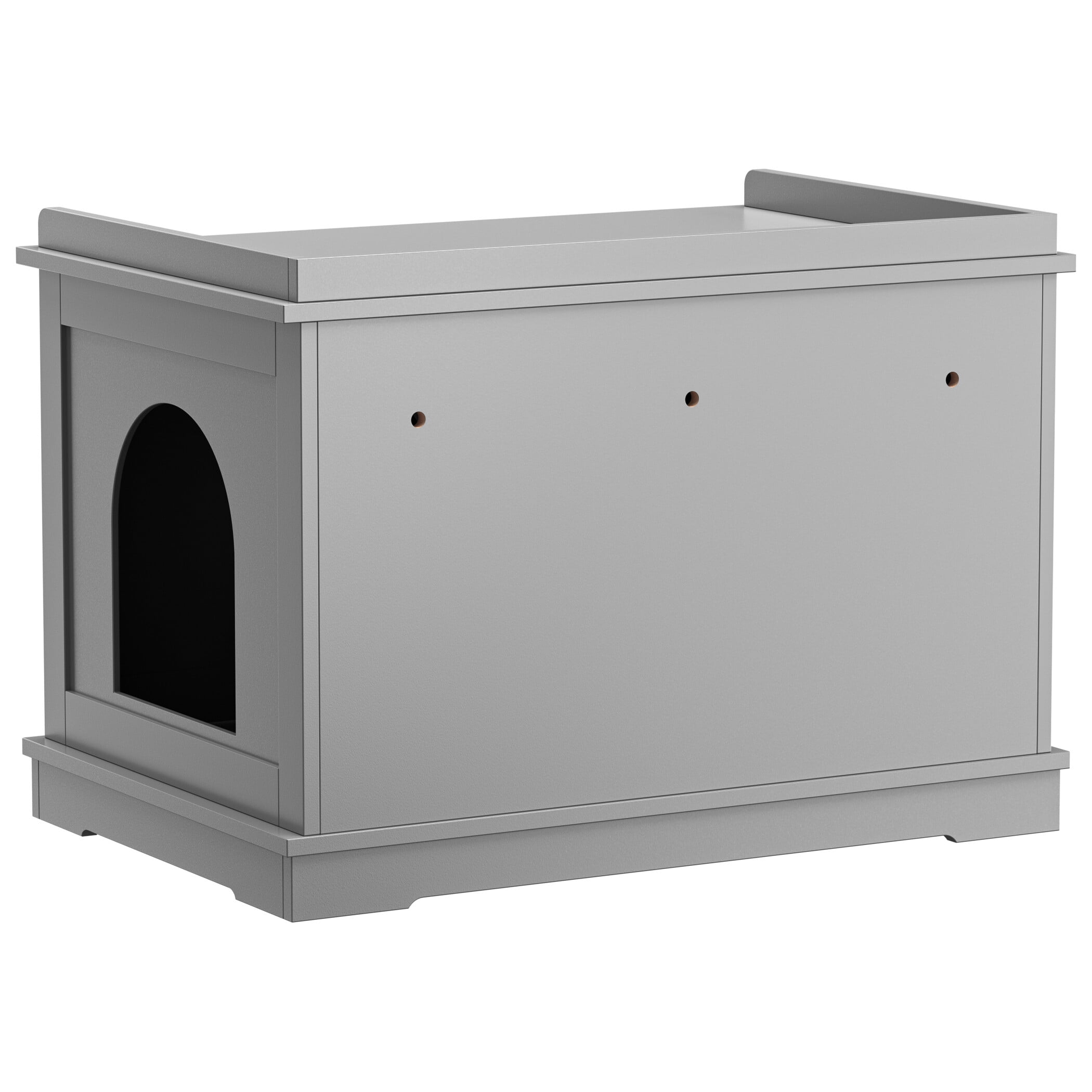 HomGarden Multi-Functional Cat Washroom Bench Hidden Cat Litter Box Enclosure Furniture White