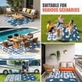 thumbnail image 3 of Japanese Rabbits Outdoor Rug 5x7 Ft, Non Slip Washable Area Rug, Vintage Navy Blue Farmhouse Checkered Patio Rugs Carpet Runner, Large Floor Mat for Indoor/Outdoor Deck Porch Camping, 3 of 8