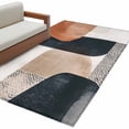thumbnail image 2 of Black Brown Abstract Art Area Rug 3x5 FT, Non Slip Entryway Bedside Carpet, Modern Geometric Luxury Washable Soft Floor Carpet Indoor Mat Non-Shedding Throw Rugs for Dorm Kitchen Home Office, 2 of 8