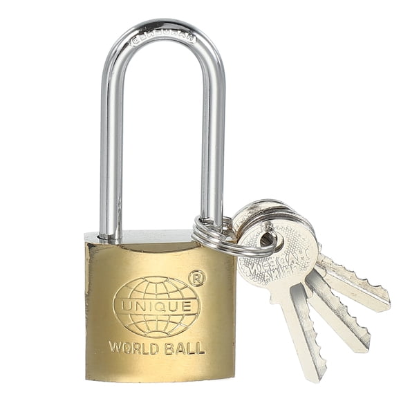 Uxcell Stainless Steel Padlocks Keyed Alike Long Shackle Lock Padlock with Keys for Gym Locker Gate Fence Outdoor 3"