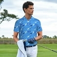 thumbnail image 3 of Yiaed Cute SharkPrint Men's Short Sleeve Polo Shirt,Golf Polo for Men Three-Button Golf Shirt Athletic Casual Collared T-Shirt- Large, 3 of 7