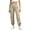 Beige, variant on Women's Cargo Sweatpants, High Waisted Baggy Joggers with Pockets, Straight Leg Elastic Ankle Athletic Trousers for Hiking, Workout and Casual Wear Beige L