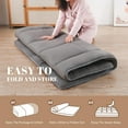 thumbnail image 5 of Floor Mattress Futon Mattress Grey Tatami Mat Shredded Memory Foam Filled Sleeping Pad, Foldable & Portable Roll Up Lounger Camping Bed for Kids and Adult,, 5 of 12