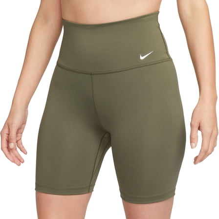 Nike Women's One Dri-FIT High-Waisted 7" Biker Shorts (Medium Olive, S)