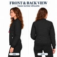 thumbnail image 2 of Smawell Women's Bomber Jacket, Lightweight Zip Up Casual Jacket with Ribbed Cuffs and Side Pockets for Everyday Streetwear, 2 of 7