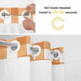thumbnail image 5 of Orange Plaid No Hook Shower Curtain Waterproof,Bathroom Curtains with Snap in Liners and See Through Top Window,Gradient Geometric Buffalo White Checkered Hotel Bathtub Curtains Shower 72"Wx84"L, 5 of 8
