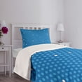 thumbnail image 3 of Ambesonne Blue Quilted Bedspread Set 2 Pcs, Bold Polka Dots Retro, Twin Size, Blue Pale Blue White, 3 of 5