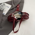 thumbnail image 2 of Bolso Hombro Cuero PU Y2K para Mujer Bandolera Plisado Viajes () Rojo, 2 of 9