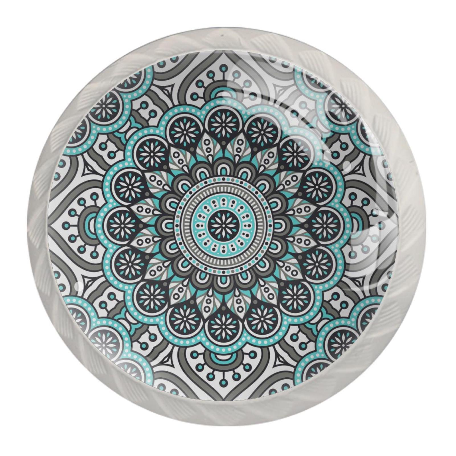 Blue Hearts Ceramic Cabinet Knobs – Handmade Decoupage Pulls For Drawers & Doors | 1.5 Inch With Screws | Glossy Sponged Look