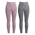 thumbnail image 3 of felwors 2 Pack Compression Leggings for Women High Waist Push Up 3D Textured Yoga Pants Light Purple for Size XXXL, 3 of 3