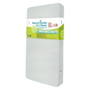 LA Baby Eco Friendly 2 in 1 Soy Foam Crib Mattress with Natural Coconut Fiber & Organic Cotton Layer, White