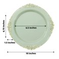 thumbnail image 3 of YOPTOP 10 Pack | Clear/Gold Baroque 8” Round Plastic Dessert Salad Plates  Disposable Tableware with Leaf Embossed Gold Rim,sagegreen,8", 3 of 11