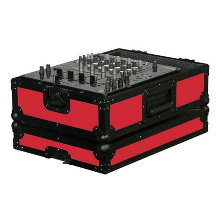 UNIVERSAL DESIGNER DJ 12" DJ MIXER CASE, BLACK ON RED