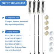 4Pcs W10780045 W10821956 Washer Suspension Rod Kit Compatible with Whirlpool Kenmore Maytag Washing Machine, Stainless Steel